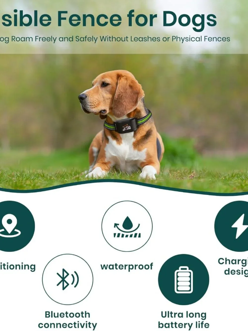 GPS Dog Electronic Fence, Wireless Training Collar- No Subscription Required